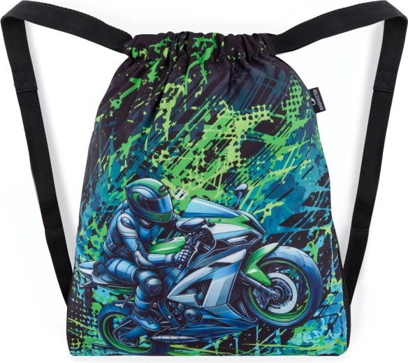 Bagmaster školské vrecko na prezuvky a telocvik s motívom motorky