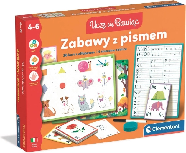 Zábavy s písmom – edukatívna hra s mazateľnými tabuľkami a kartami