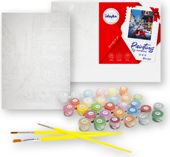 Maľovanie podľa čísel – zlatý západ slnka 40 × 50 cm, plátno + farby + štetce