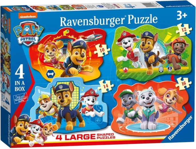 Ravensburger puzzle Labková patrola 4 v 1 (10–16 dielikov)