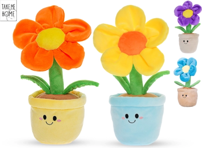 Plyšová kvetina v kvetináči Take Me Home 30 cm