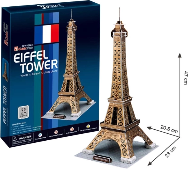 CubicFun 3D puzzle Eiffelova veža zlatá, 39 dielikov