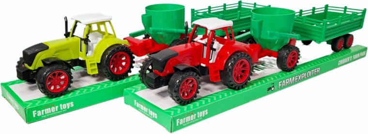 Traktor s dvoma prívesmi
