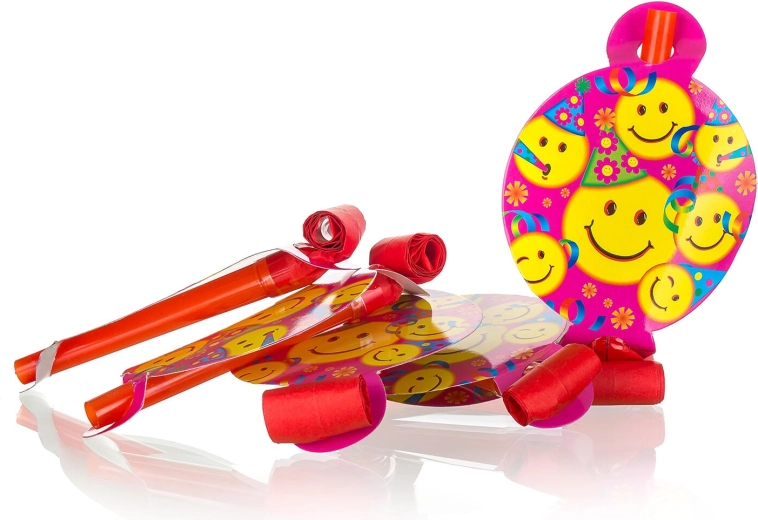 Party frkačky s úsmevmi a balónikmi, 6 ks