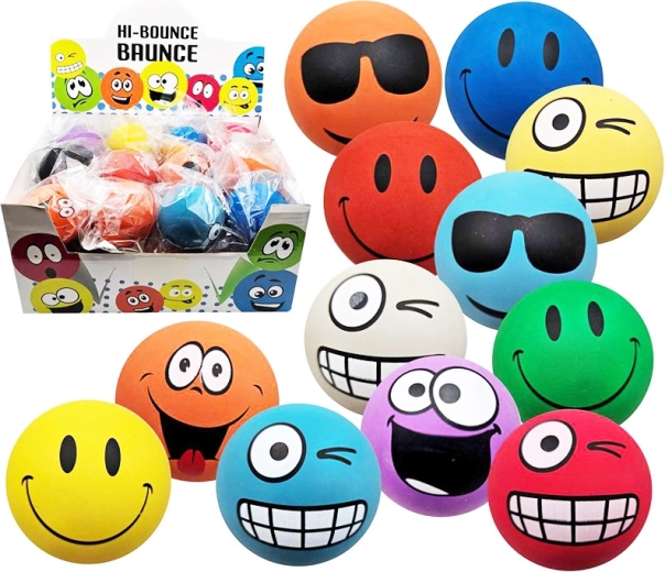Skákacia loptička smajlík 6 cm