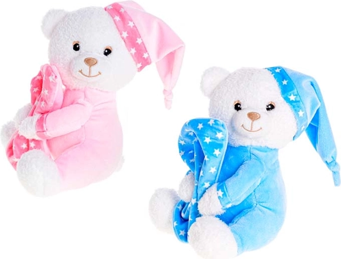 Plyšový medvedík s hrkálkou 15 cm