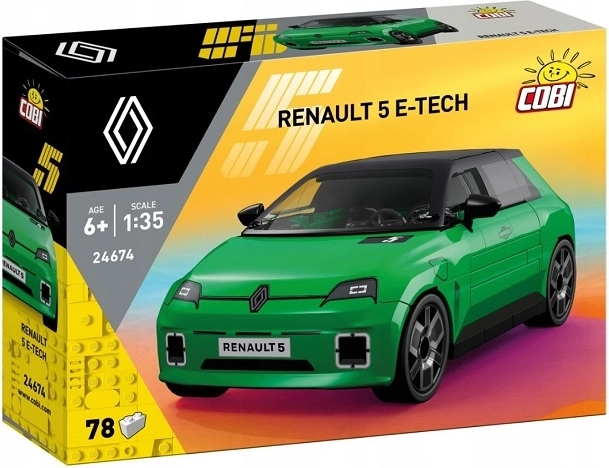 Cobi Renault 5 E‑Tech Electric zelený model z kociek