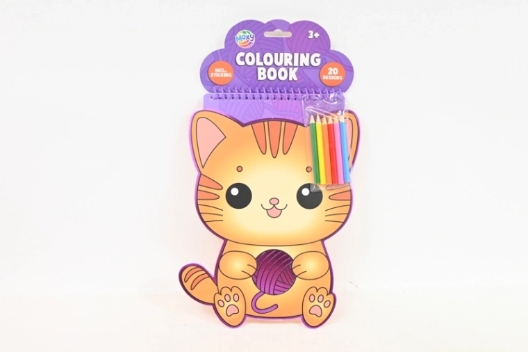 Omaľovánky s mačkami a 6 pastelkami (20 listov)