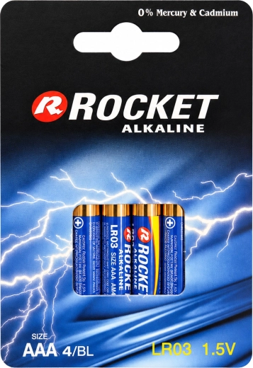 Alkalické batérie Rocket AAA 1,5 V (10× balenie po 4 ks)