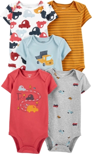 Carter’s chlapčenské body s krátkym rukávom Cars, 5 ks (3 m)