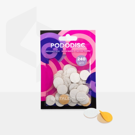 Staleks Pododisc White PRO M samolepiace kotúčky 240 grit (50 ks)