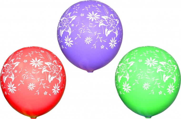 Nafukovacie balóniky s potlačou Kvietky - sada 10ks