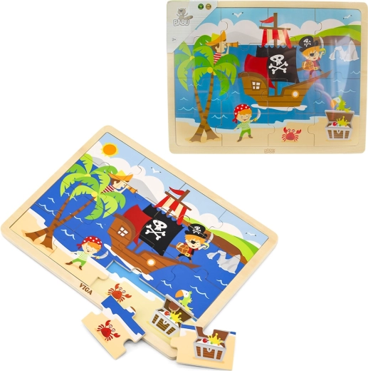Drevené 3D puzzle piráti BABU