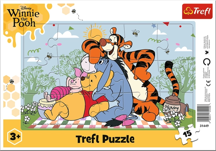 Trefl puzzle Macko Pú: Mackove dobrodružstvá 15 dielikov