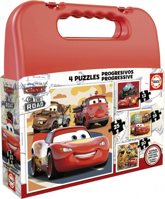 Educa Puzzle Kufrík Autá 4v1
