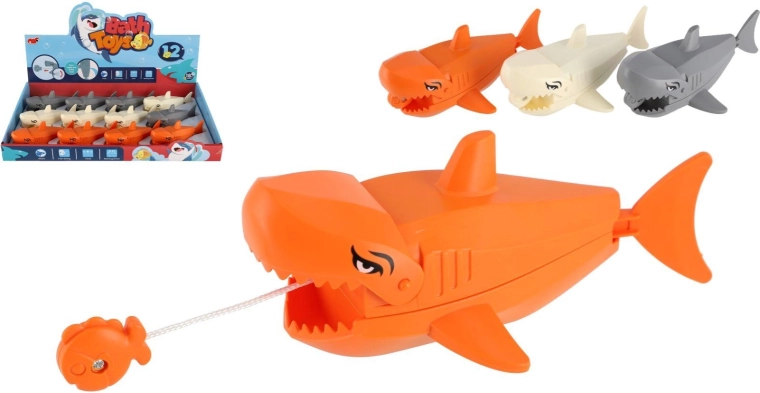 Plastový žralok do vody na naťahovanie 13 × 8 cm, 3 farby