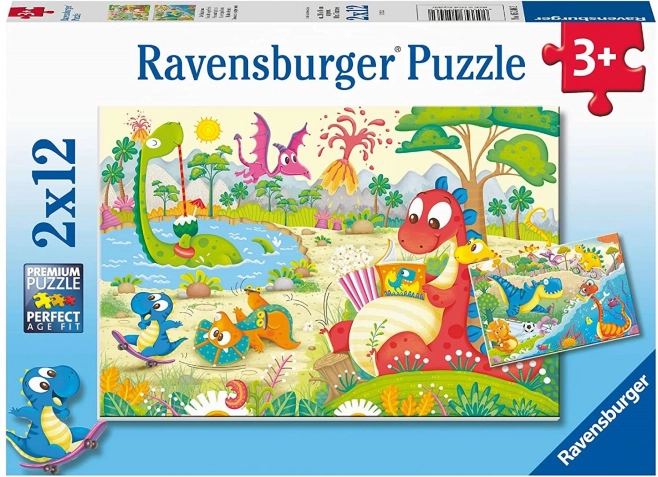 RAVENSBURGER puzzle obľúbení dinosauri 2×12 dielikov