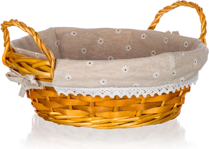 Prútený guľatý košík s ušami DAISY 30 × 12 cm