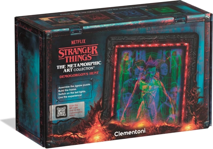 Svetiace metamorfické puzzle Stranger Things: Lov na Demogorgona 520 dielikov