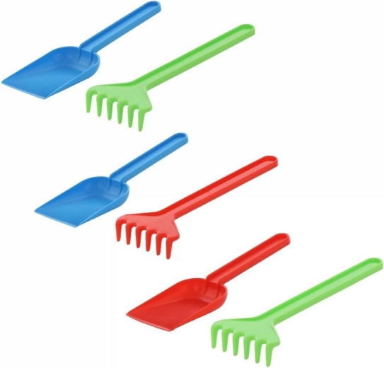 Súprava na piesok s lopatkou a hrabľami 18 cm