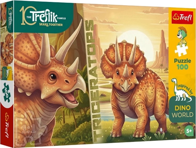 InspiredByDinoWorld puzzle triceratops 100 dielikov