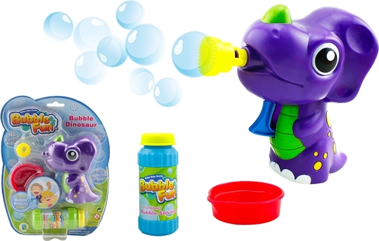 Bublifuk dinosaurus s náplňou 60 ml – fialový