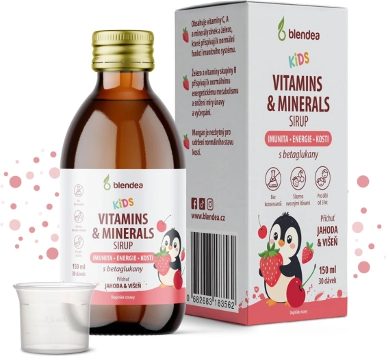 Blendea KIDS sirup s vitamínmi, minerálmi a betaglukánmi 150 ml