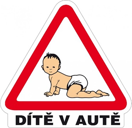 Samolepka Dieťa v aute 160 × 155 mm