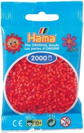 Hama mini zažehľovacie koráliky červené 2000 ks