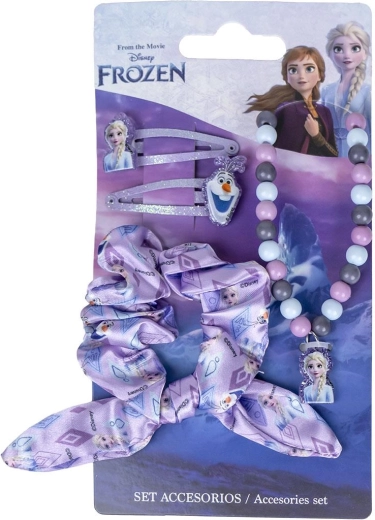 Detská sada doplnkov Disney Frozen – sponky, gumička a náhrdelník