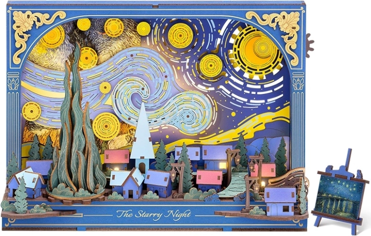 RoboTime 3D drevená skladačka Hviezdna noc