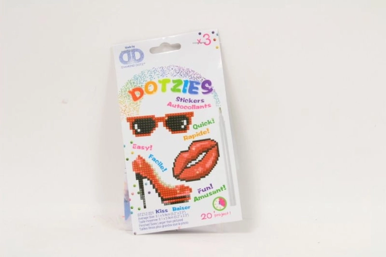 Diamond Dotz Kiss sada samolepiek na diamantové maľovanie (3 ks)