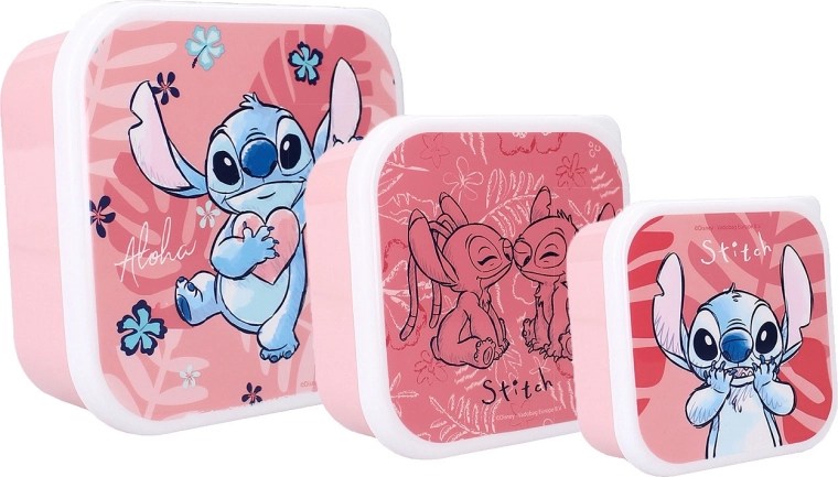 Disney Stitch snack boxy „Bon Appetit!“ (sada 3 ks)