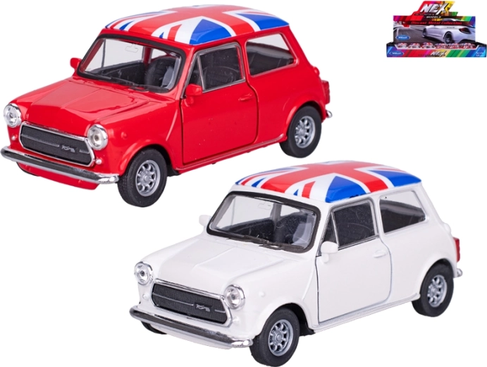 Kovový model Welly Mini Cooper 1300 UK 1:43 s otváracími dverami a pull-back