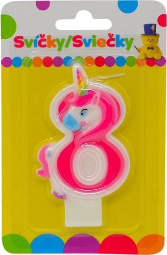 Narodeninová sviečka jednorožec číslo 8
