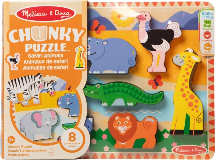 Drevené chunky puzzle safari MELISSA & DOUG