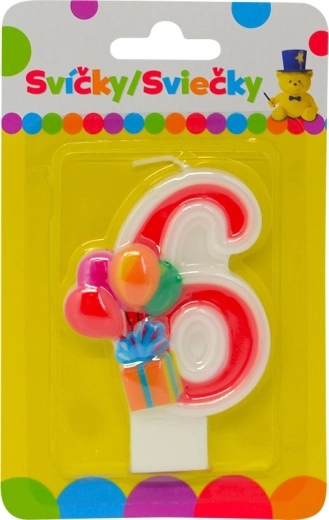 Narodeninová sviečka s balónikmi – číslo 6