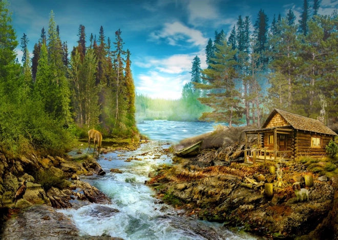 Puzzle 1000 dielikov – zrub pri perejách ENJOY PUZZLE