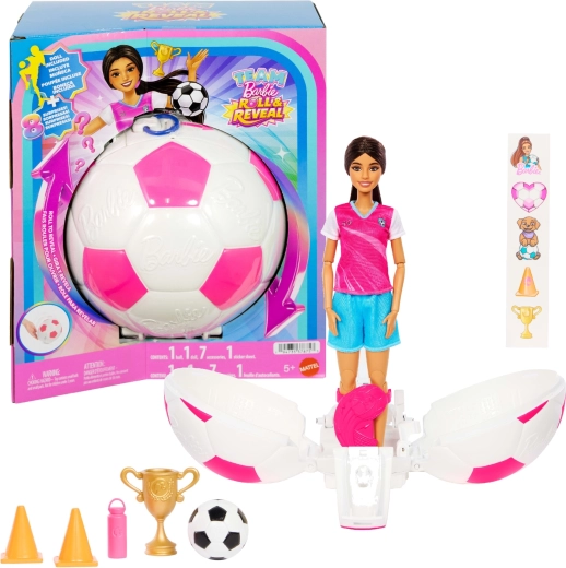Mattel Barbie Team Roll and Reveal futbalistka s doplnkami