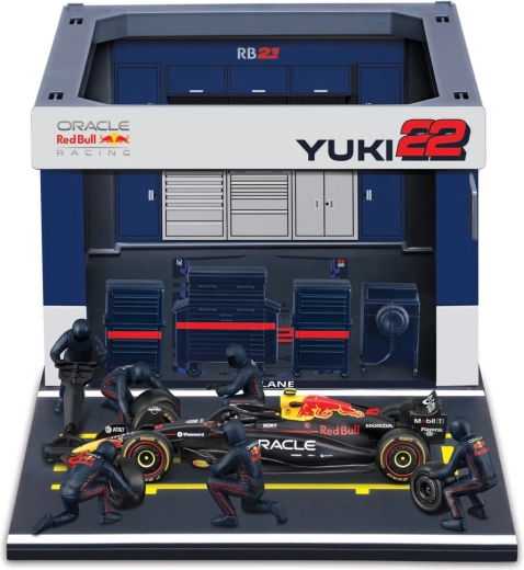 Bburago Formula Racing F1 Pit Pass sada Oracle Red Bull Racing RB21 (2025) Yuki Tsunoda 1:43