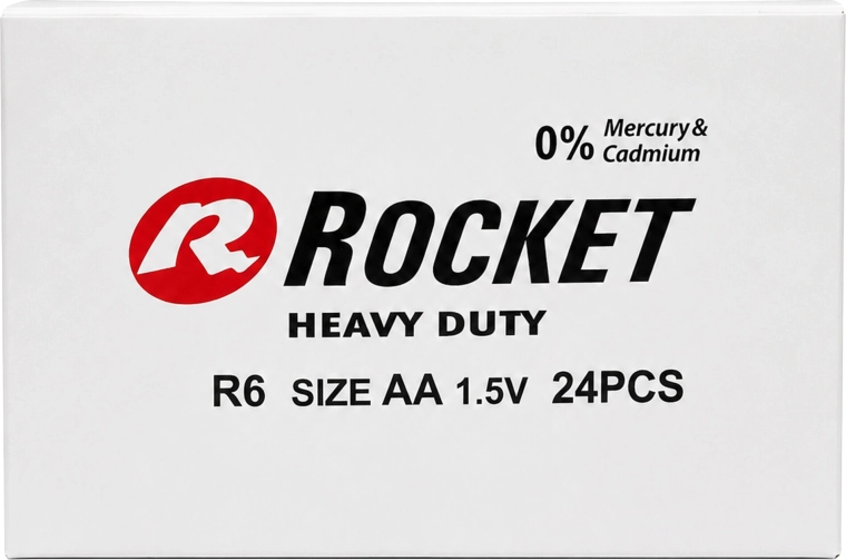 Batérie Rocket AA (R6) 1,5 V zinkouhlíkové – balenie 24 ks (6×4)