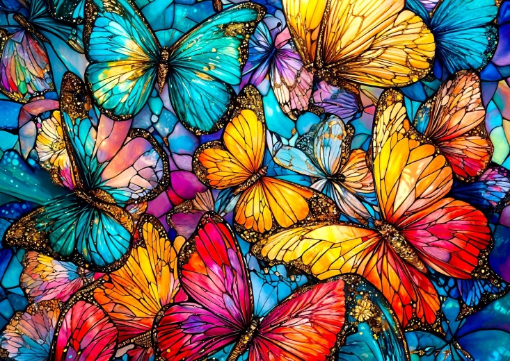 ENJOY puzzle Motýlia extravagancia 1000 dielikov