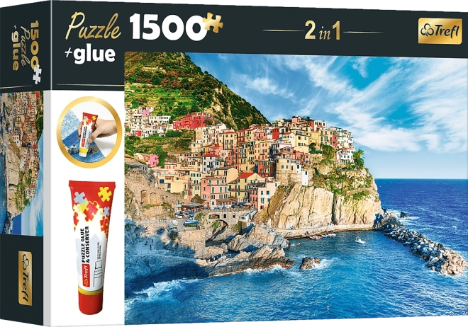Sada puzzle Manarola, Ligúria, Taliansko 1500 dielikov s lepidlom