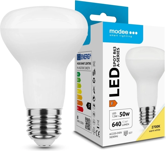 LED bodová žiarovka Modee R63 7,3 W E27 640 lm teplá biela