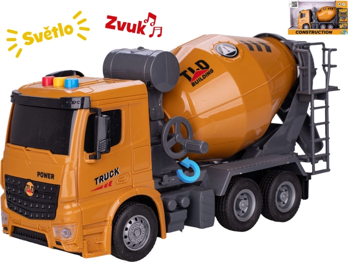 Stavebný domiešavač so zotrvačníkom so svetlami a zvukmi 27 cm