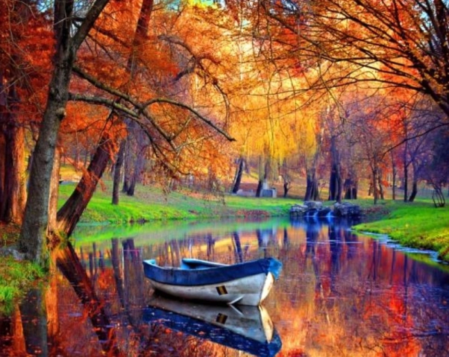 Diamantové maľovanie Opustená loďka 30 × 40 cm