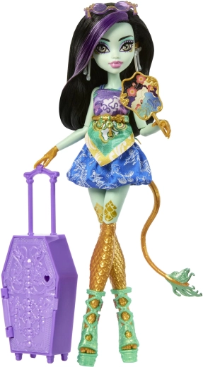 Monster High Strašidelné tajomstvá Jinafire Long s cestovnými doplnkami