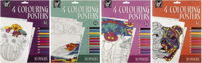 Sada omaľovánkových plagátov Craft ID s pastelkami