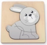 Drevené puzzle králik BABU