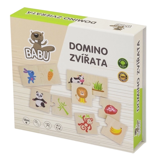 Babu drevené domino so zvieratkami